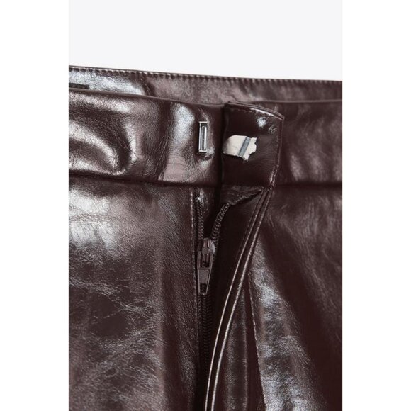 ZARA FAUX LEATHER SHORTS - Picture 8 of 8